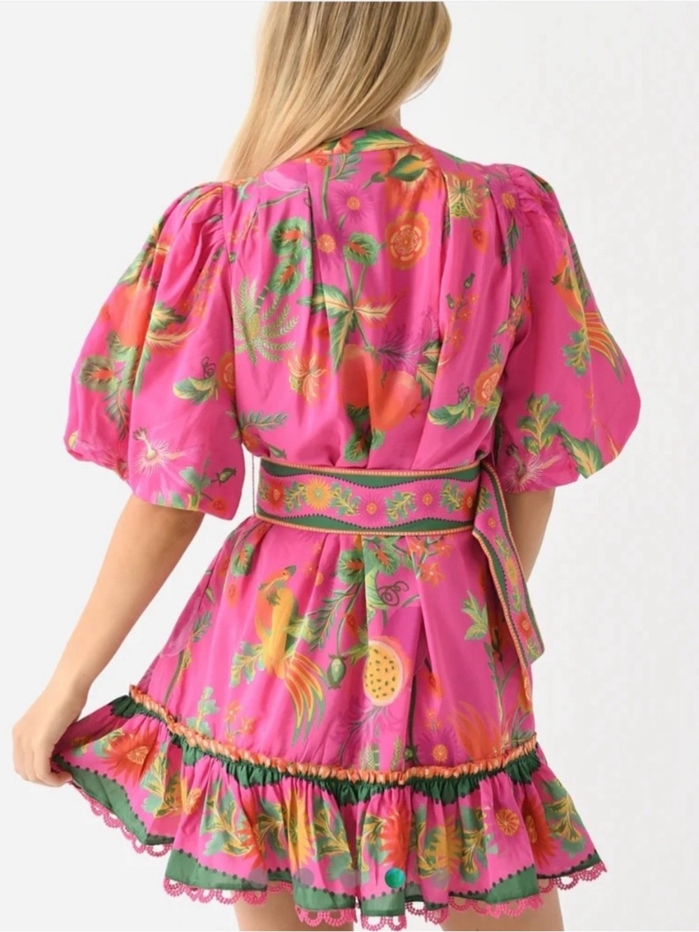 FARM Rio Delicate Fruit Garden Pink Floral Mini Dress - Picture 6 of 15